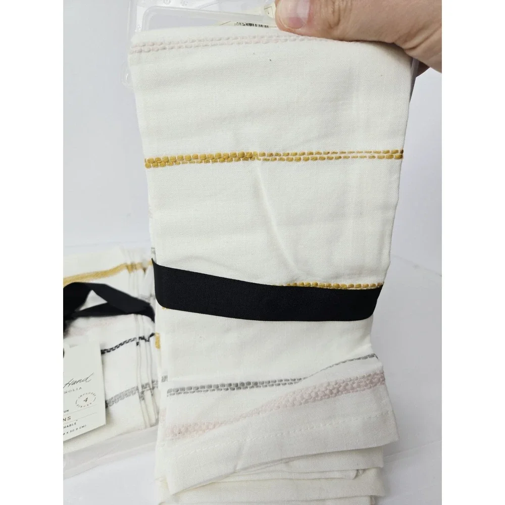 Magnolia Hearth and Hand Napkins 4 piece x2‎ NEW cotton 20x20